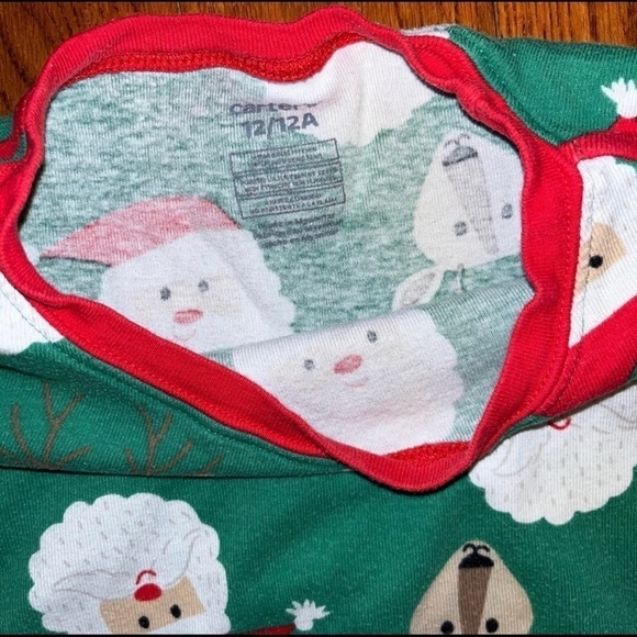 Carters Christmas Santa and Reindeer pajamas - Picture 3 of 4